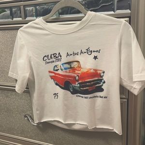 Car crop tee from SHEIN white